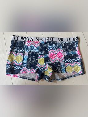 NWT Victoria's Secret Shortie Boyshort Underwear XL Patchwork Fair Isle 2016